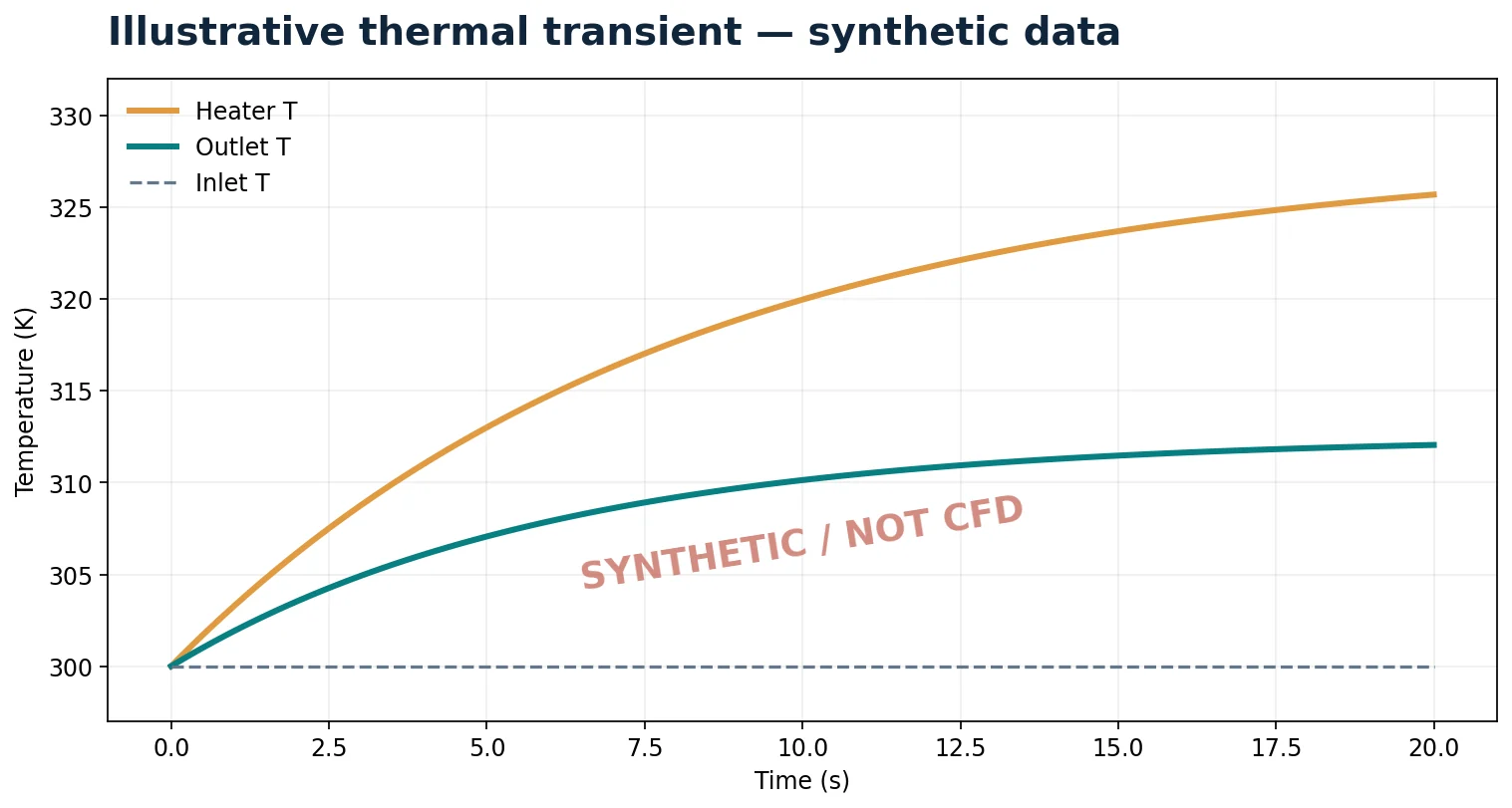 Illustrative transient response, not CFD output