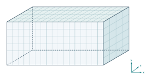 Schematic hexahedral structured mesh of the rectangular duct built with blockMesh