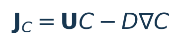 Flusso totale del tracciante: J_C = U C - D grad C
